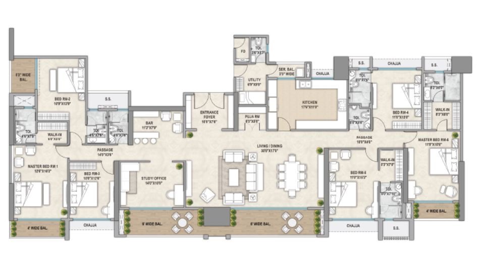 Sai-Codename-Green-Gold-Floor-Plan-6 BHK-3170 Sqft